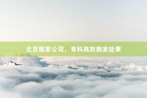 北京搬家公司，专科高效搬家处事